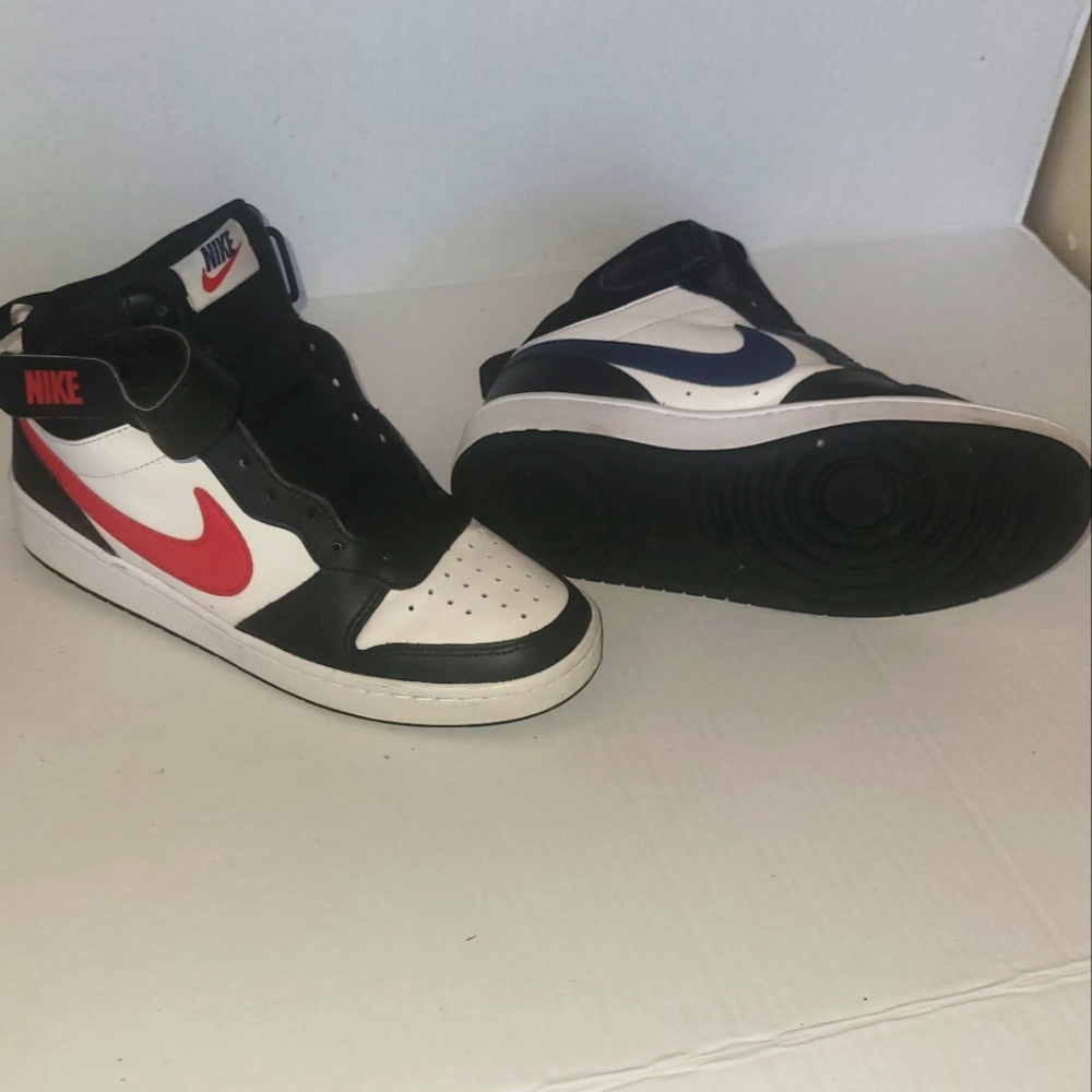 Red,Black,and blue nike